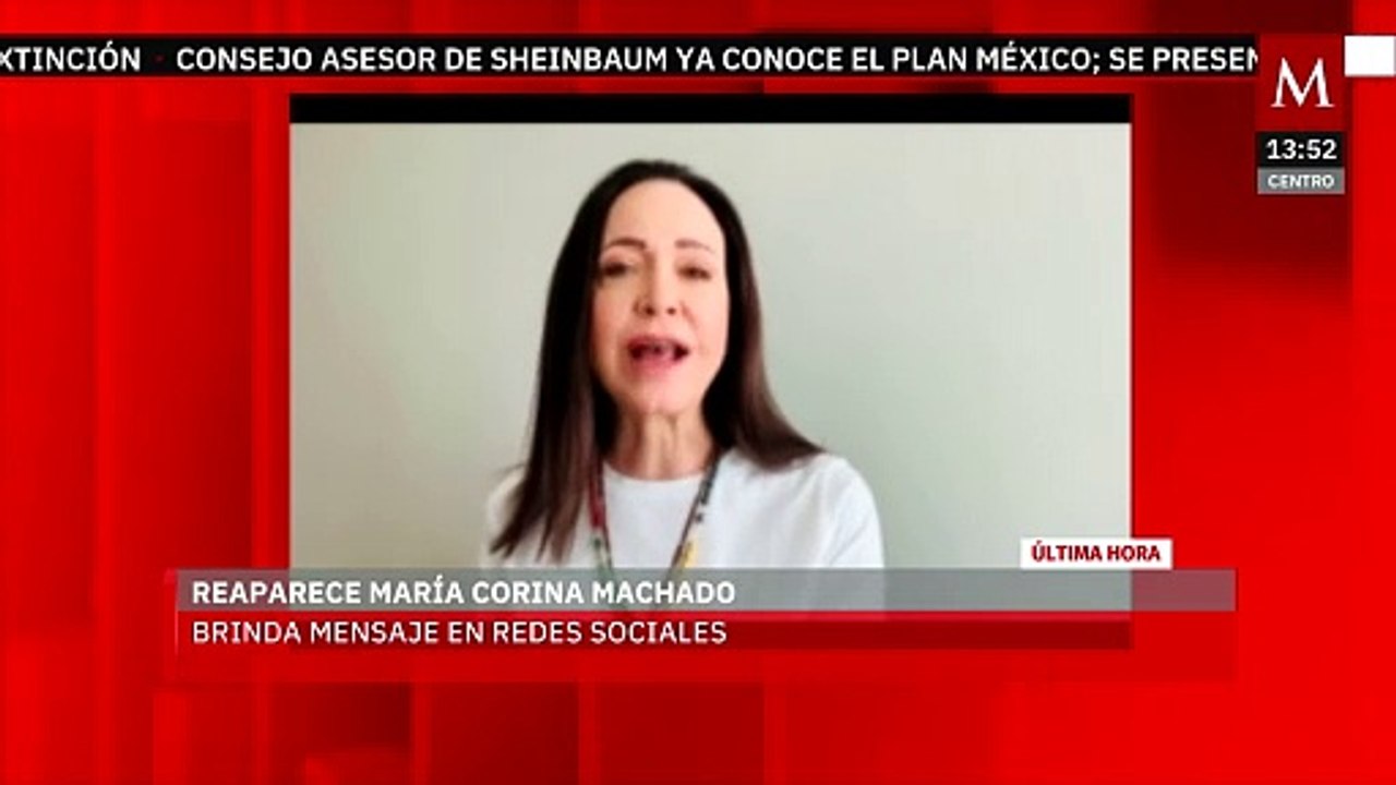 María Corina Machado emite mensaje tras toma de posesión de Maduro en Venezuela