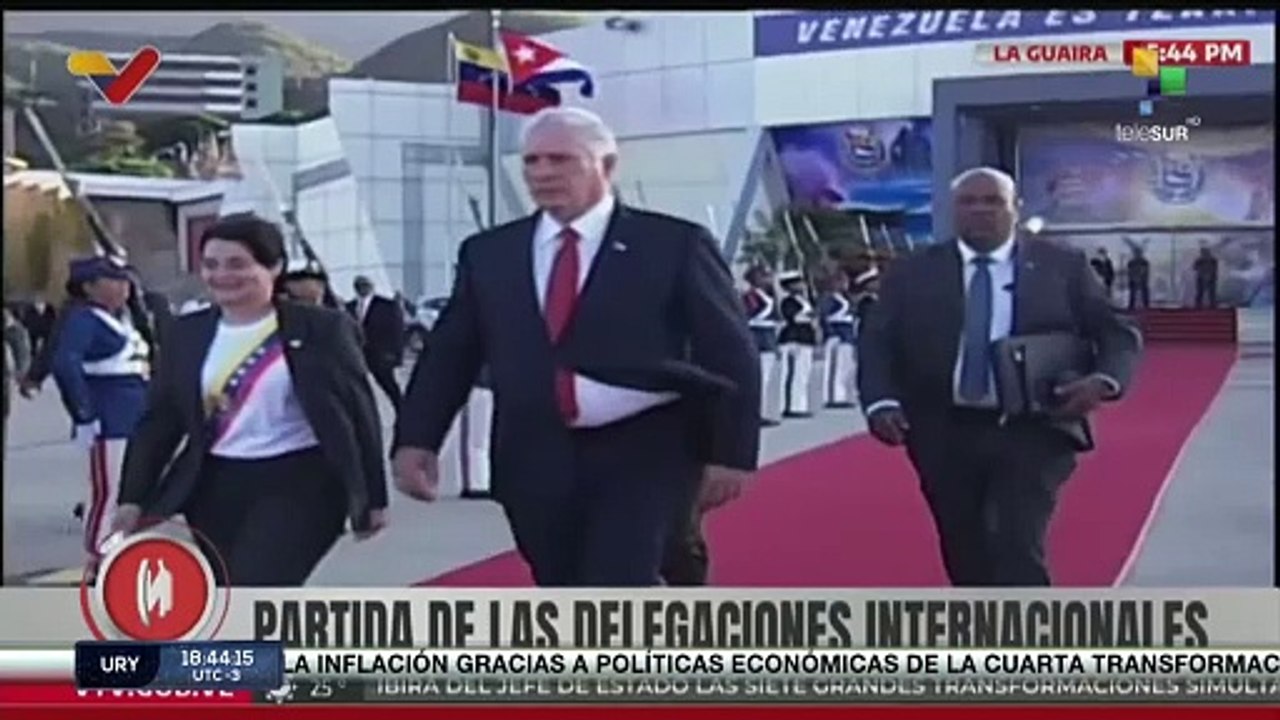 Venezuela despide al Pdte. Díaz-Canel que asistió a la tercera juramentación del Mandatario Nicolás Maduro