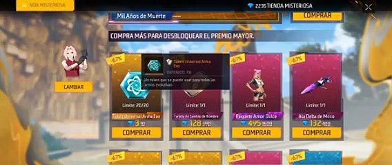 Sakura tienda misteriosa 90% todos los premios free fire indonesia
