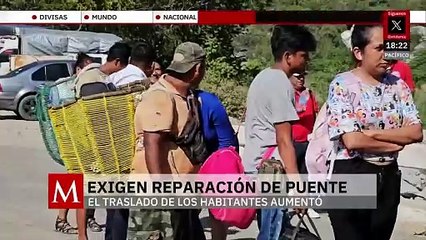 En Guerrero, habitantes exigen reparación del Puente Omitlán destrozado por el huracán 'John'