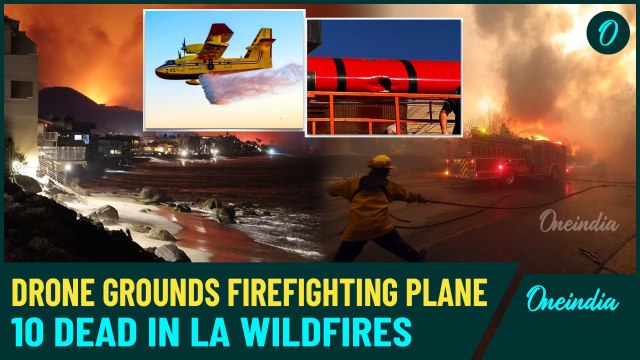 Drone collision grounds LA firefighting plane; wildfires claim 10 lives, FAA investigates incident