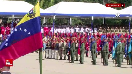 Venezuela'da yemin töreninden sonra Maduro, destekçilerini selamladı