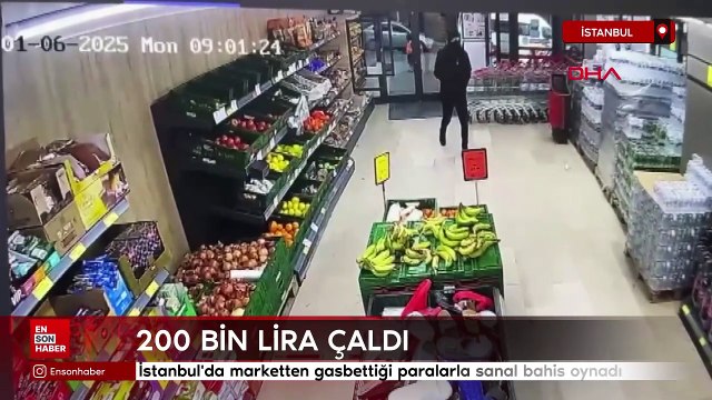 İstanbul'da marketten gasbettiği paralarla sanal bahis oynadı