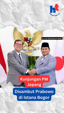 Kunjungan PM Jepang disambutPrabowo Istana Bogor