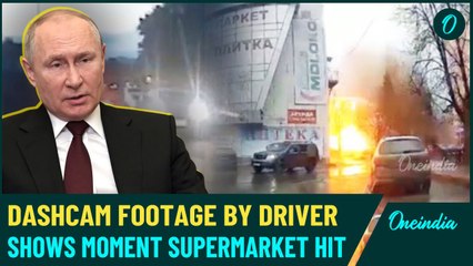 Russian DashCam Captures Moment of Impact As Supermarkets & Apartments Hit in Deadly Drone Blitz