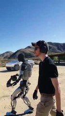 Robots testing the Bulletproof #cybertruck