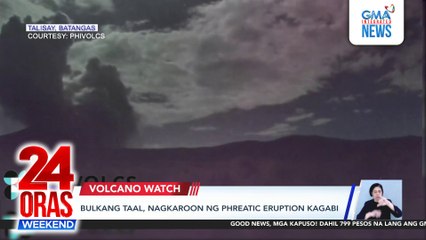 Bulkang Taal, nagkaroon ng phreatic eruption kagabi; Bulkang Kanlaon, nagbuga ng usok na may kasamang abo | 24 Oras Weekend