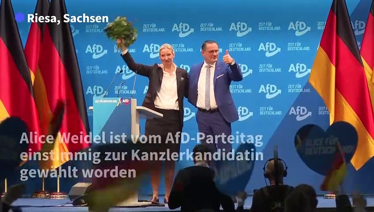 Afd-bundesparteitag kürt weidel zur kanzlerkandidatin