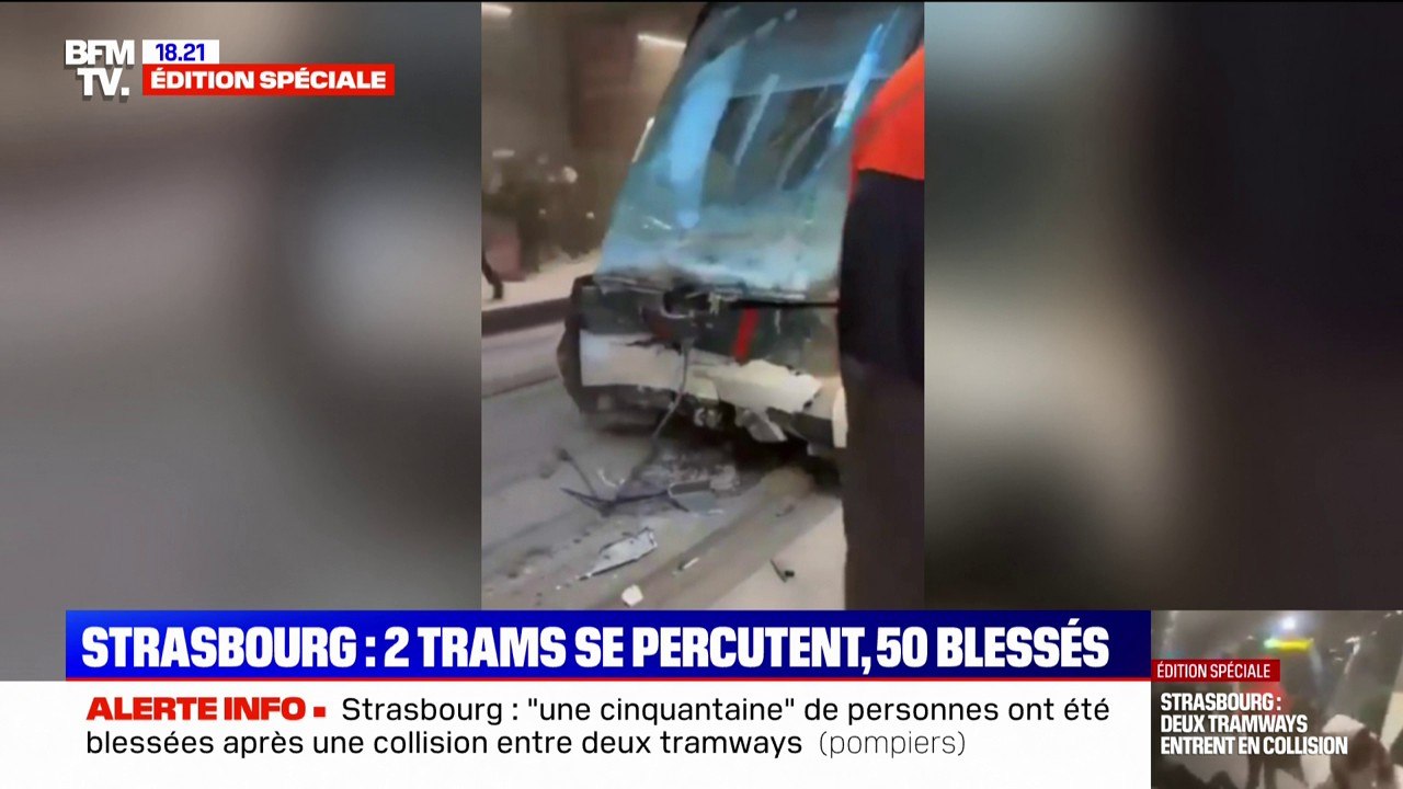Accident de tramways à Strasbourg: les images du tramway percuté