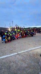 I festeggiamenti della premiazione della 100 km dei campioni