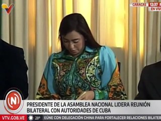 Caracas | Pdte. AN Jorge Rodríguez sostiene reunión con la Vpdta. de la AN de Cuba Mari Machado