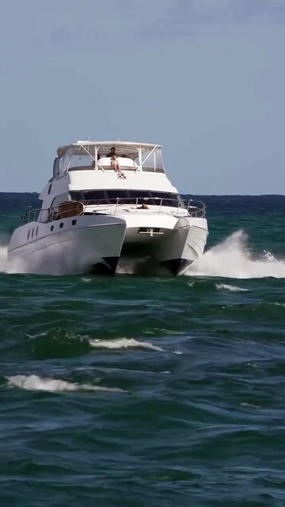 A different type of catamaran spotted at the Haulover Inlet