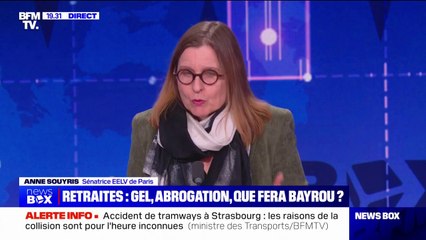 Suspension du départ à la retraite à 64 ans: "Nous, on est pour l'abrogation" de cette réforme, affirme Anne Souyris (EELV)