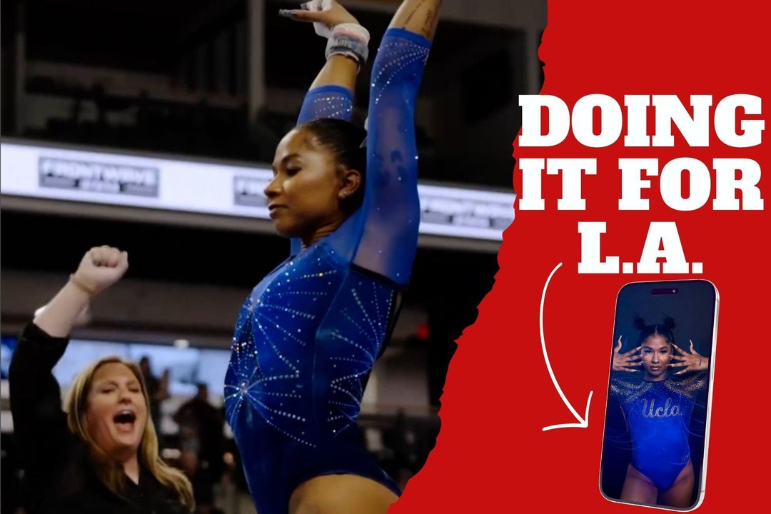 Jordan Chiles and UCLA Gymnastics team dedicate competition to LA amongst devastating wildfires
