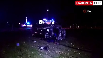 Bursa'da kontrolden çıkan otomobil takla atarak tarlaya uçtu: 3 yaralı