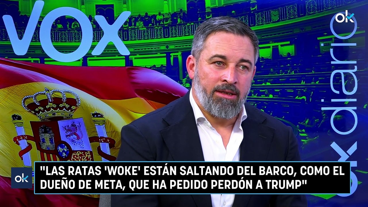 Abascal: "Las ratas woke están saltando del barco, como el dueño de Meta, que ha pedido perdón a Trump"