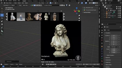 blenderkit assets by author FreePoly artists sculpture Woman