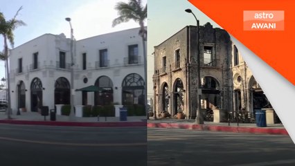 Sebelum dan selepas kemusnahan di Pacific Palisades