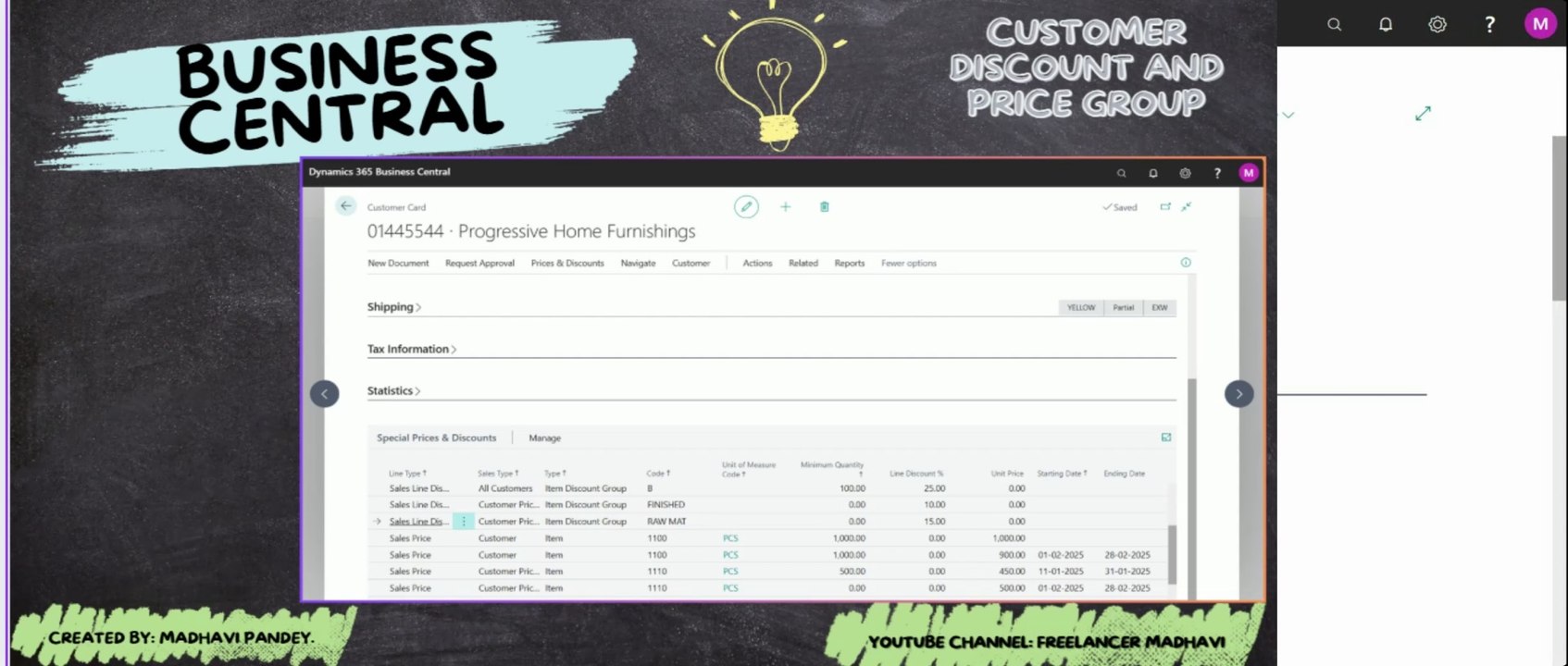 Customer Discounts Groups and Customer Prices Groups in Business Central