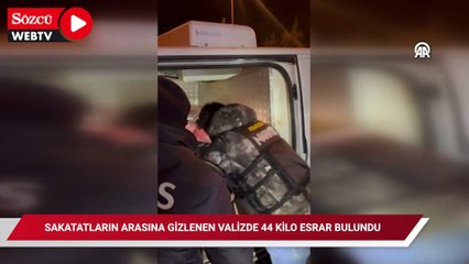 Sakatatların arasına gizlenen valizde 44 kilogram esrar bulundu