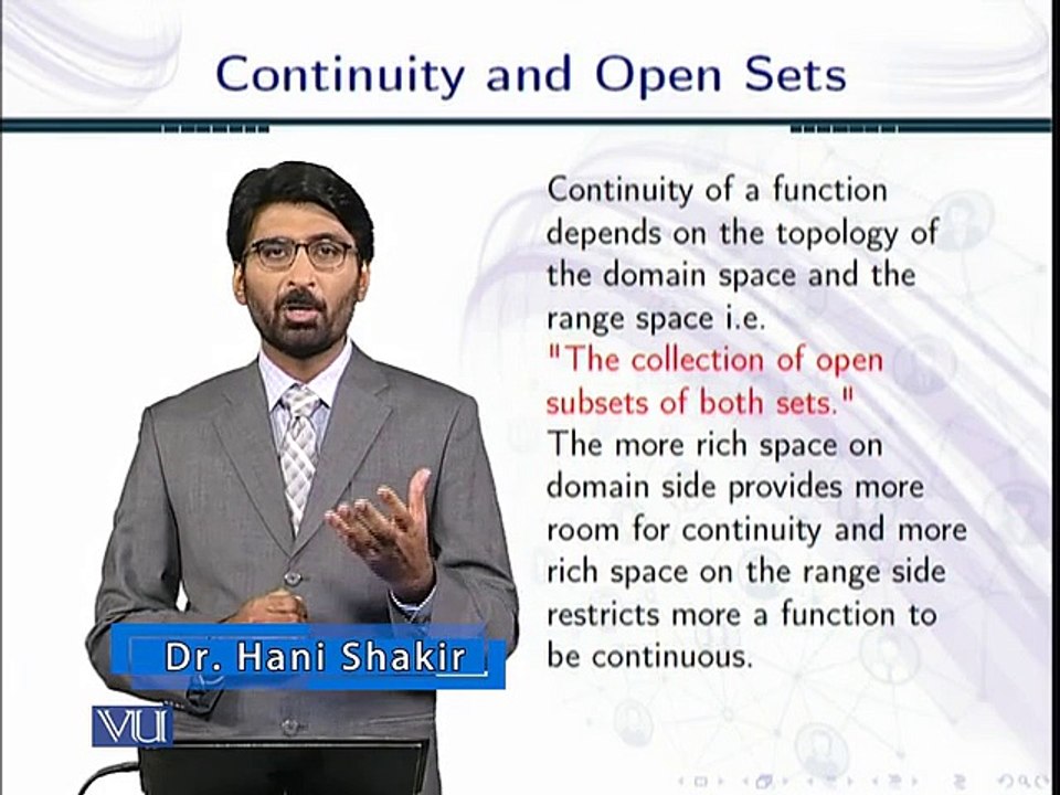 Topology Lecture 68  Continuity and Open Sets in Topology in Urdu
