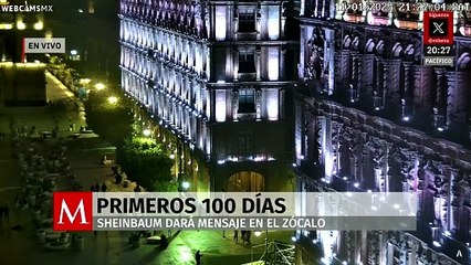 Preparativos en el Zócalo para el informe de los primeros 100 días de Claudia Sheinbaum
