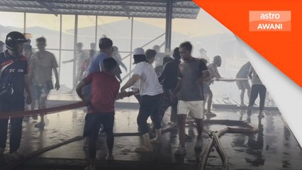 60 buah rumah atas air musnah dalam kebakaran di Tawau