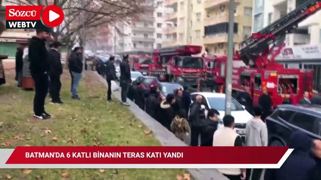 Batman'daki binanın teras katı yandı