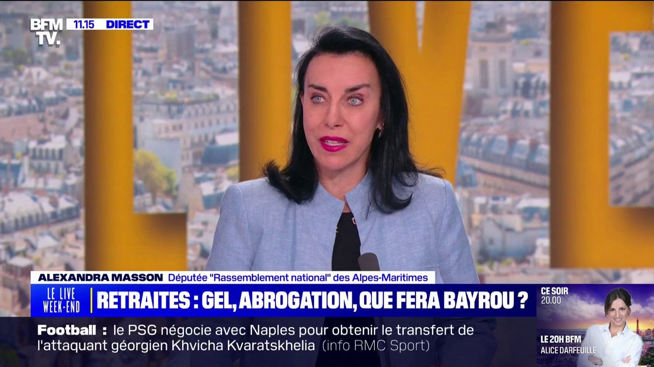 Discours de politique générale de François Bayrou: "J'ai bien peur hélas, qu'à la sortie, on n'ait les mêmes effets" qu'avant, déclare Alexandra Masson, députée "Rassemblement national" des Alpes-Maritimes
