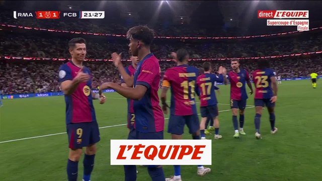 Le superbe but de Lamine Yamal pour égaliser - Foot - Supercoupe d'Espagne