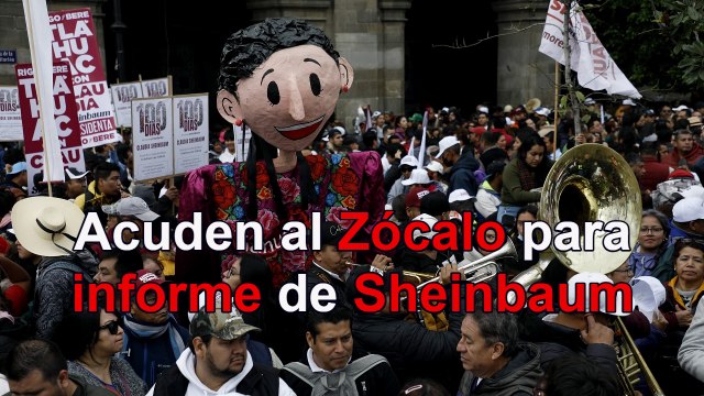 Llegada de simpatizantes al informe de Gobierno de Claudia Sheinbaum