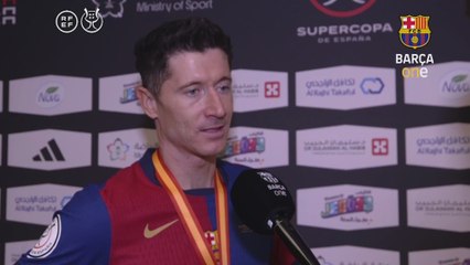 Lewandowski tras ganar la Supercopa de España ante el Real Madrid