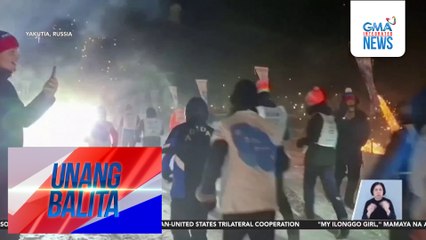 Mga sumali sa marathon, tumakbo sa nagyeyelong kalsada | Unang Balita