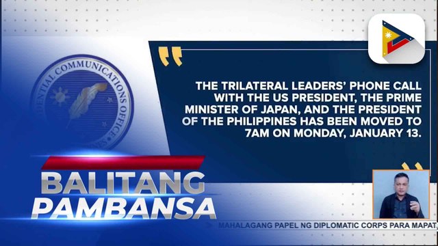 Trilateral leaders’ phone call nina PBBM, outgoing U.S. Pres. Joe Biden, at Japan PM Ishiba Shigeru, isasagawa ngayong araw
