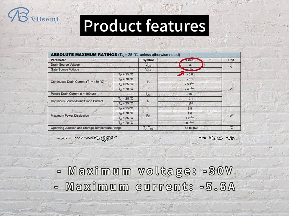 5403-VB is a SOT23 package P-Channel field effect MOS tube