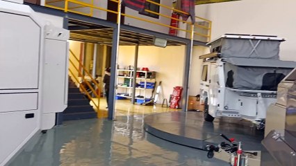 Unique Pearl White Njstar Commander Folding Trailer With F150 Truck Picking Up By Customer Today