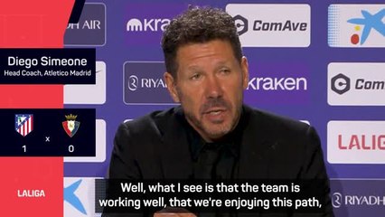 'Game by game' - Simeone reflects on being top of LaLiga