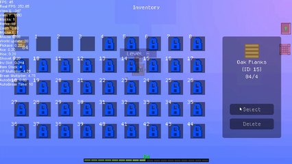 Minecraft clicker test debug console
