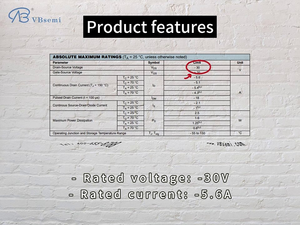52P-VB is a SOT23 package P-Channel field effect MOS tube