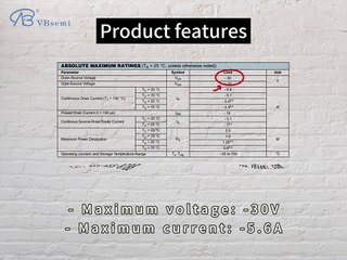 CTP2303-VB is a SOT23 package P-Channel field effect MOS tube