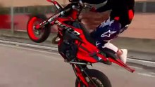 motorcycle riding on a wheel