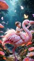 Baby Riding  on fluffy pink flamingo #fypシ  #foryou  #trendingonw #foryoupage