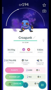 Pokémon GO-Purifying Shadow Croagunk