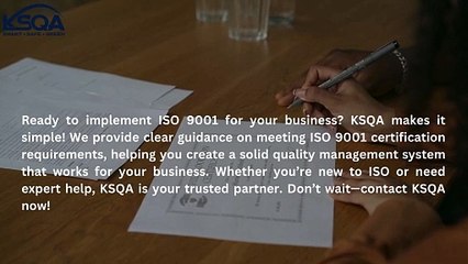 What are the ISO 9001 Certification Requirements KSQA Experts Simplified The Process for You