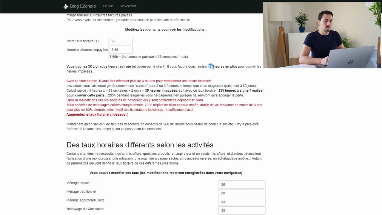 ECONETO - Mini logiciel gratuit pour chiffrage de devis de nettoyage
