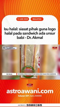 Isu halal: siasat pihak guna logo halal pada sandwich ada unsur babi - Dr. Akmal
