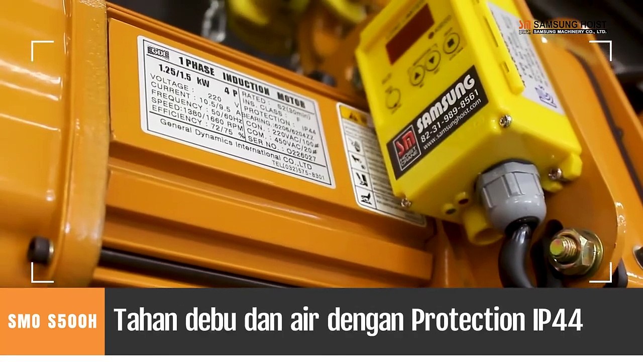 JUAL CHAIN HOIST TERBAIK DIKELASNYA SAMSUNG SMO-S500 DENGAN KAPASITAS 500KG