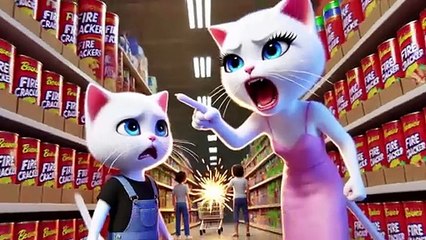 Kitten playing Fireworks🎆 Violent Blast😿💥#cat #ai #catlover #catvideos #cutecat #aicat#funnyvideos