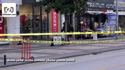 Bomba paniği yaratan çantadan çıkanlar şaşkına çevirdi