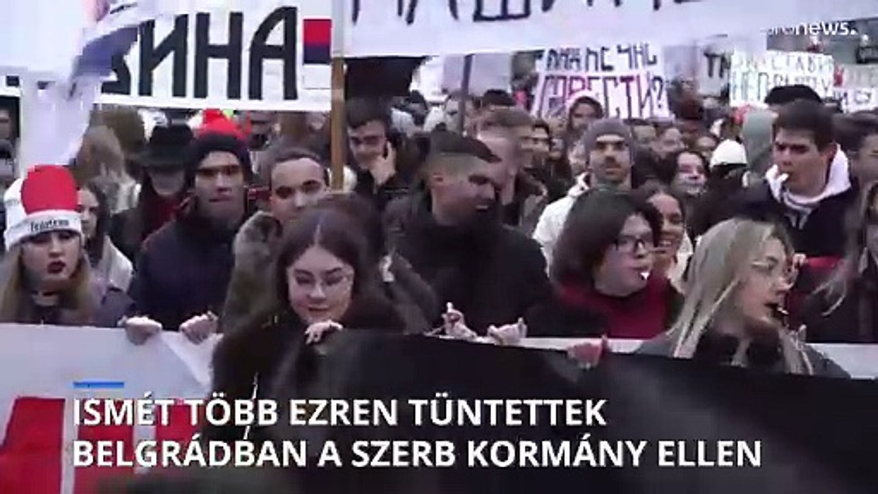 Ismét több ezren tüntettek Belgrádban a szerb kormány ellen